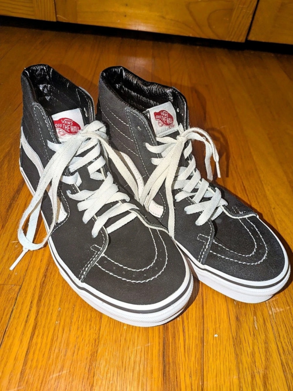 Vans Sk8-Hi Black White High Top Sneakers US Men 7.0/Women 8.5